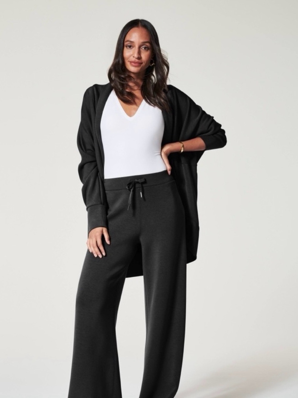 SPANX AirEssentials Cocoon Women’s Open Front Cardigan Black Sz XS/S